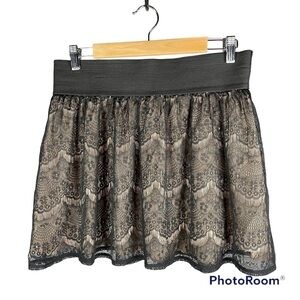 Lily Rose Black Lace Mini Skirt